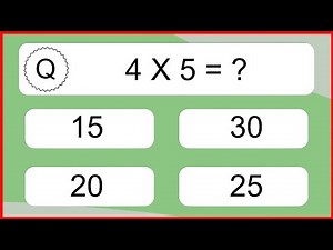 20 Multiplication Quiz Exercises for Kids