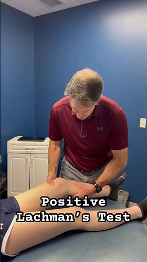 Positive Lachman’s test on a patient with an ACL tear. #physicaltherapy ￼