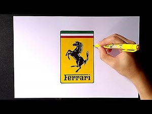 How to draw the Ferrari logo | come disegnare il logo Ferrari