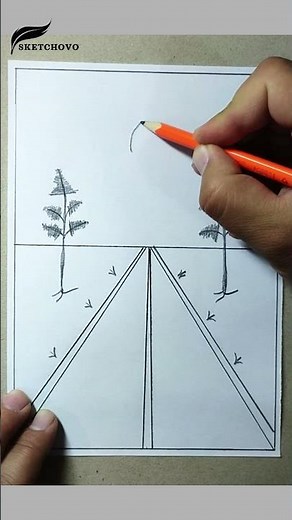 How to Draw Nature Scenery Step by Step 🌿 Easy Pencil Drawing | Road, Tree & Clouds