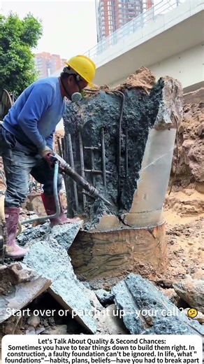 Demolition for a Stronger Start: Breaking a Concrete Pile 🏗️