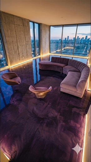 Luxury Purple Epoxy Floor Transformation Ultra Gloss Mirror Finish Interior #fyp