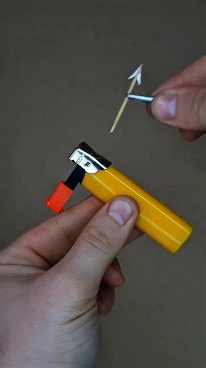 We turned an old yellow lighter into a spring-loaded mini arrow shooter that actually pops balloons! We did it by modifying the inner housing with a wire catch and spring, loading a toothpick arrow, and pressing the lever to launch. #diy #Tips #Lifehacks #idea