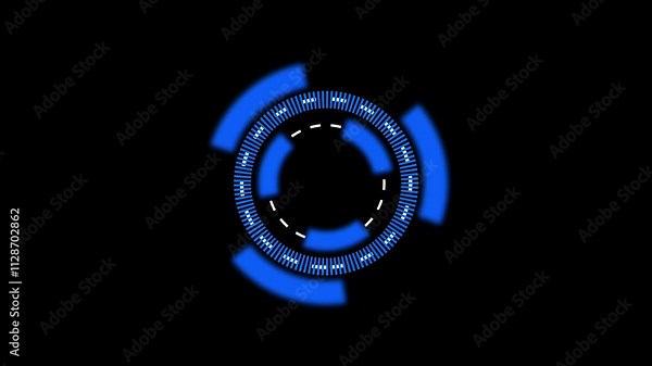 Futuristic HUD, digital crosshair, scan for a target icon animation.