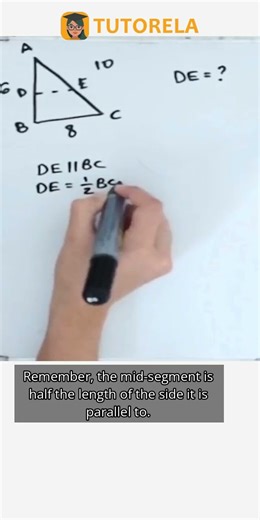 Find DE in Triangle ABC: Midsegment Theorem #Math #Midsegment #MidsegmentOfATriangle