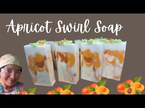 Apricot Swirl Soap With Recipe #soapmaking #Cold Process Soap # Hanger Swirl #soap
