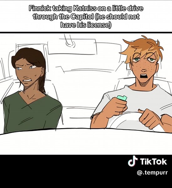 inspired by @/kaodyn no they are not wearing seatbelts. finnick “i drive better when i’m high” odair doesn’t believe in them because haymitch taught him how to drive. if the mutts didn’t get him, a DUI was going to eventually. As for the Crane files, if you ctrl f them and search finnick’s name, it shows up a total of 6891 times. #thehungergames #hungergames #finnickodair #art #katnisseverdeen