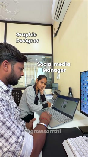 Graphic Designer vs Social Media Manager Funny Office Reel | GrowSarrthi
