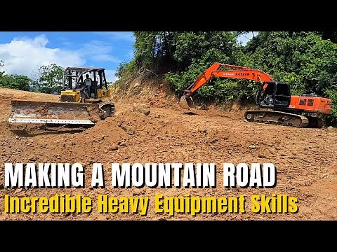Dozer Komatsu D68ESS Making a Mountain Road