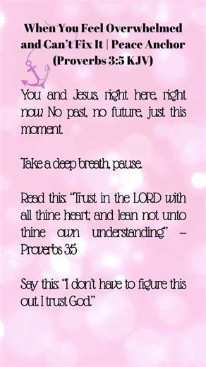 When You Feel Overwhelmed and Can’t Fix It | Peace Anchor (Proverbs 3:5)