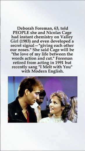 Deborah Foreman Recalls "Chemistry" with Nicolas Cage in Valley Girl #DeborahForeman