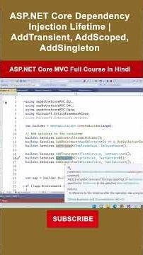 AddTransient vs AddScoped vs AddSingleton in ASP.NET Core | #aspdotnetcore #aspnetcore #csharp