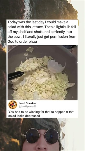 Light Bulb Salad Disaster Divine Excuse To Order Pizza