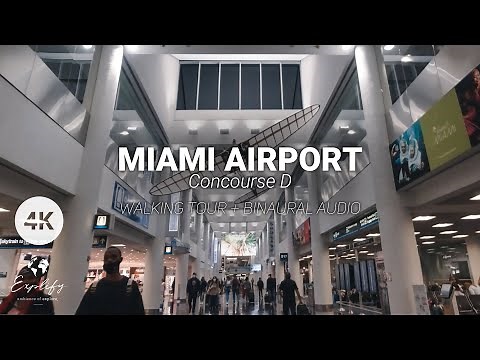[4K 60FPS] Miami International Airport(MIA) - Concourse D - 🇺🇸Miami, Florida, USA | Airport Tour