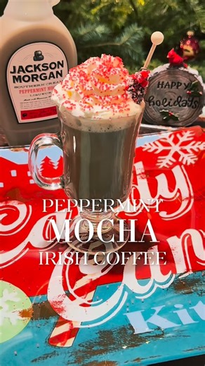 Liquid Playlist on Instagram: "Cozy up your holidays with a Peppermint Mocha Irish Coffee 🎄✨ Looking for a hot cocktail recipe to cozy up your holidays? Look no further. This warm, creamy cocktail features @jacksonmorgancream Peppermint Mocha Liqueur, bringing rich chocolate flavor and a refreshing peppermint bite that adds the perfect holiday touch to your Christmas cocktails. Combined with freshly brewed coffee and the cozy spice of Irish whiskey, this is exactly what you need to warm up holi