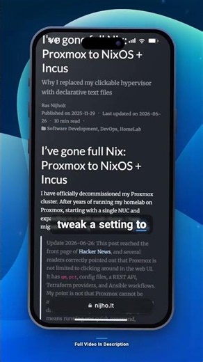 NixOS + Incus: 1 Text File Runs Your Whole Homelab #Shorts