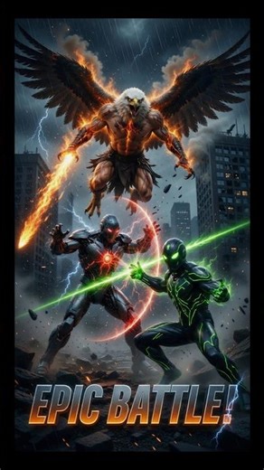 Ultimate Fight Scene ⚡ Robo vs Eagle Final Knockout (Cinematic) #shorts