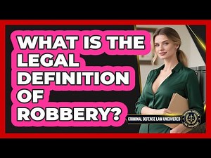 What Is The Legal Definition Of Robbery? - Criminal Defense Law Uncovered