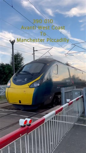 Class 390 at Speed over railroad crossing 🚅 #railwaycontent #railway #trainspotting #trains