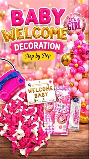 Welcome Baby Balloon Decoration Ideas | #welcomebaby #balloondecoration #babywelcome #balloondecor