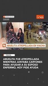 👉📲 Lee la noticia completa: https://r-1.tv/d7f556 #Policial I El hecho quedó registrado en cámaras de seguridad y se observa cómo el conductor intentó darse a la fuga. Mientras la abuelita Valentina se recupera en un nosocomio del municipio de Viacha, piden ayuda para poder pagar los gastos médicos. ▶️ Más información en: www.reduno.com.bo #RedUno #RedUnoDigital #Notivisión #Viacha #Abuelita #ElAlto #Bolivia | Red Uno de Bolivia