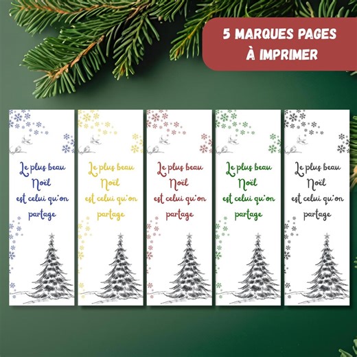 Set of 5 Printable Christmas Bookmarks With Quotes – 5 Colors Available – Downloadable PDF File - Etsy Canada