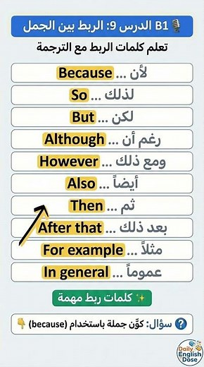 🎙️ B1 9 – Linking Words in English 🔗 #انجليزي #انجليزي #englishlanguage #easyenglisheveryday