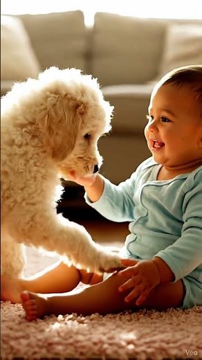Baby Labradoodle & Baby = Instant Heart Melt 🐶💖👶 | Cutest Mom-Friendly Moment!