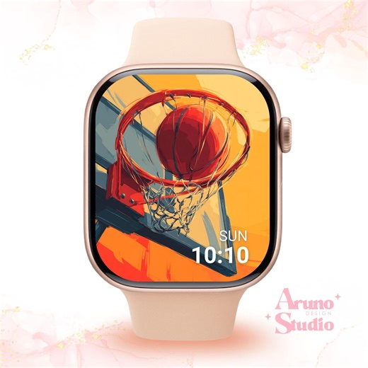 Basketball Apple Watch Wallpaper: Digital Sports Background, NBA Lovers Gift - Etsy