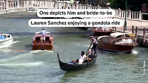 615K views · 14K reactions | An art group displays various installations depicting Amazon founder Jeff Bezos and his bride-to-be, Lauren Sanchez, in Venice where their lavish wedding is being held https://reut.rs/4noIOmy | Reuters | Facebook