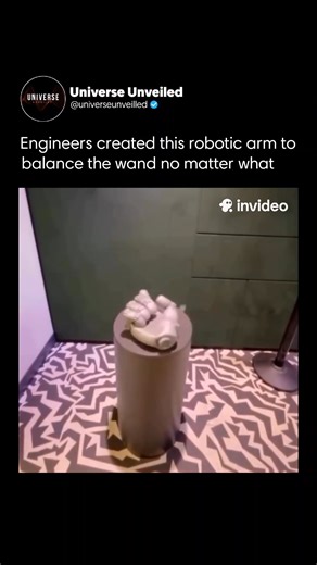 Universe unveiled on Instagram: "Engineers have created a robot with balance so impressive it rivals most humans. Its robotic arm can keep a wand perfectly upright, even when it’s pushed or disturbed. Using advanced sensors and real-time calculations, the robot continuously monitors the wand’s position and makes split-second adjustments. Every movement is precisely controlled to counteract gravity and restore balance instantly. This remarkable combination of technology and engineering showcases