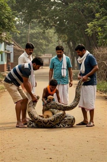 Life or Death: Puppy Rescued From Python’s Grip🐍🐶