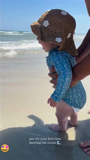my cutie beach babe loved the ocean 🌊 true MomLife 🥳 #truemomlife