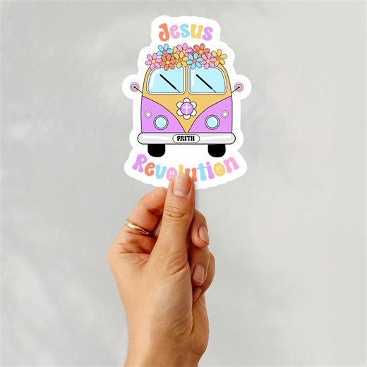 Jesus Revolution Sticker, Faith Sticker, Christian Sticker, Hippie Van Sticker, Cute Christian Decal, Retro Sticker, Perfect Gift - Etsy