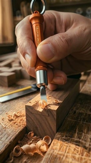Mini Wood Carving Chisel – Keychain-Sized Precision Tool #minitools #woodworking #wood #tools #diy