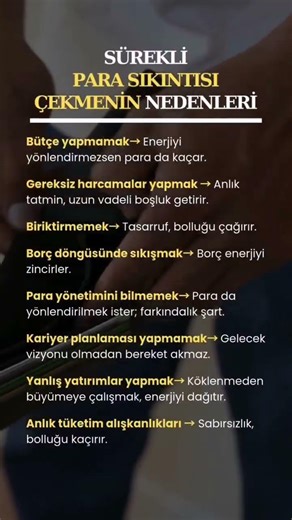 Para sıkıntısı çekmenin nedenleri...