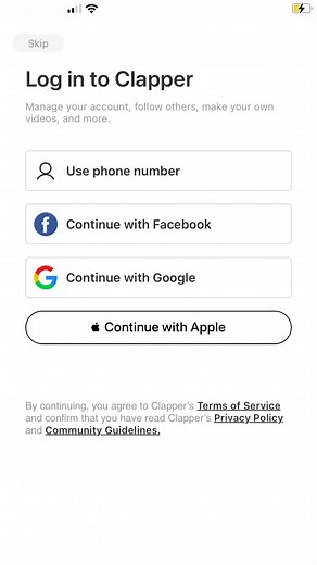 How to create an account in Clapper app?