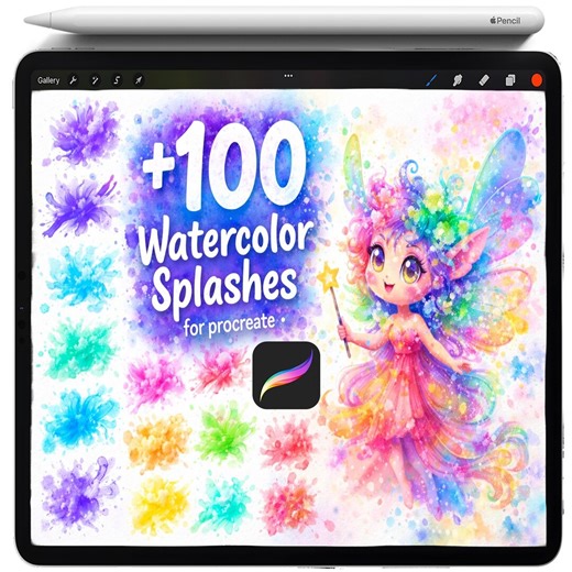 Procreate Splatters, Procreate Splashes, Ink Watercolor Stamps, Drip Brush Set, Procreate Alcohol Painting, Liquid Brush, Watercolor Washes - Etsy