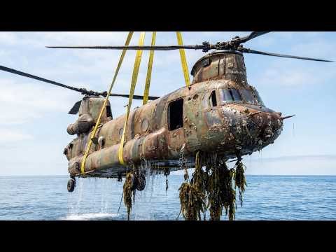 Raising a Rusted CH-47 Chinook from the Deep Sea for a Complete Restoration