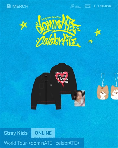 FANS SHOP on Instagram: "Stray Kids World Tour OFFICIAL MERCH INFORMATION 【ONLINE】 PRE-ORDER NOW https://bit.ly/3J7pRpk 📅25.10.17 FRI 14:00 - 10.29 WED 23:59 (KST) 🌐FANS SHOP #StrayKids #스트레이키즈 #dominATE #dominATE_celebrATE #FANS_SHOP #팬즈샵 #YouMakeStrayKidsStay"