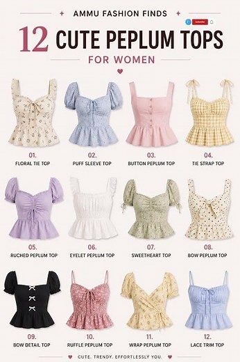 12 Cute Peplum Tops for Women 💖 | Ammu Fashion Finds | #shorts #ytshorts #fashion #trending #cute