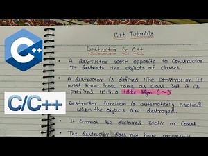 What is Destructor explain with syntax? C++ Object Oriented Programming Tutorial in Hindi - 62