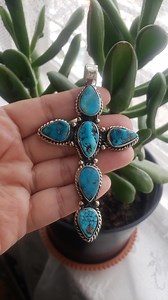 Cross With Natural Turquoise Pendant, Cross Pendant, Turquoise Pendant, Handcrafted, Turquoise, Ethnic Jewelry, Cross(p-189) - Etsy