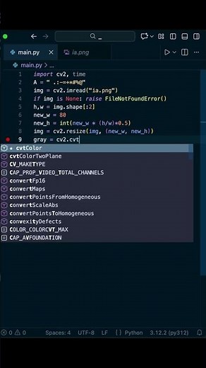 Python Beginners - Image to COLORED ASCII ART! #shorts #coding #programming #pythonprogramming