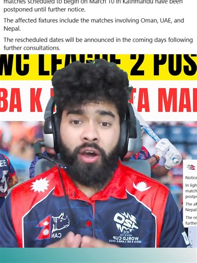 CWC League 2 Postponement Due to War Impact