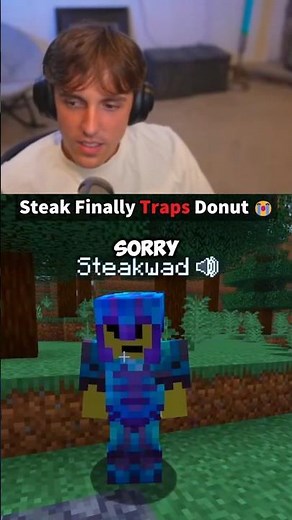 Steak Finally Trapped DrDonut 😭 #donutsmp #drdonut #minecraft #gaming #funny