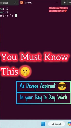 Day 60 - Must Know This as DevOps Aspirant🔥| #DevOps #Linux #shorts #podurutechtips