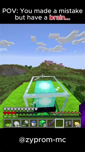 POV: You made a mistake but have a brain...💀🤩 #minecraft #gaming #viral #memes #minecraftshorts