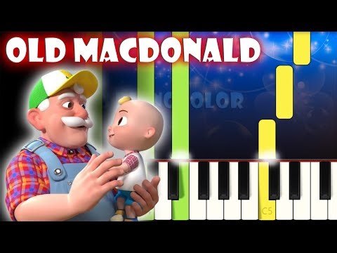 Old MacDonald Had a Farm - Cocomelon Nursery Rhymes | Piano Tutorial | Karaoke