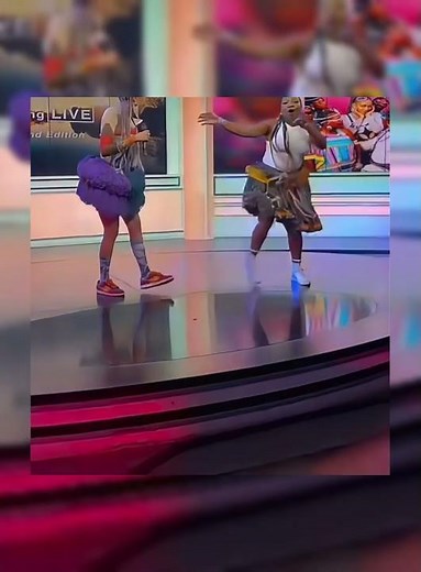 Sho madjozi and Makhadzi performing ndi rine on morning live